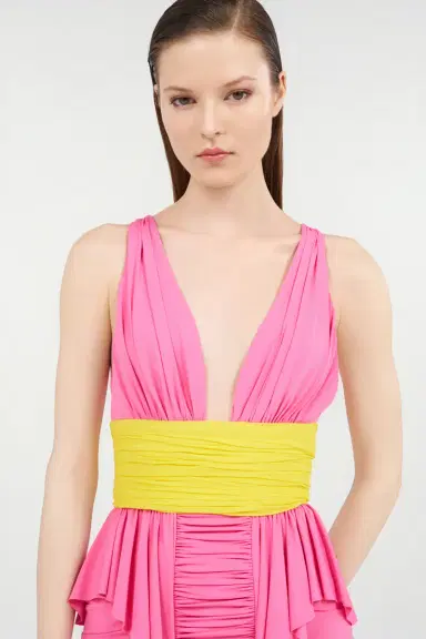 Roberto Cavalli Two-Tone Draped Dress | Thumbnail 5