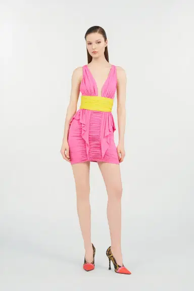 Roberto Cavalli Two-Tone Draped Dress | Thumbnail 7