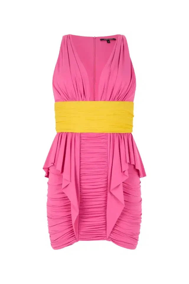 Roberto Cavalli Two-Tone Draped Dress