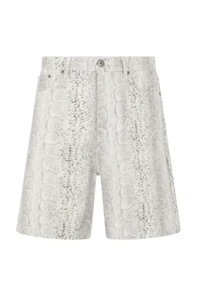 Roberto Cavalli Snakeskin Print Denim Shorts