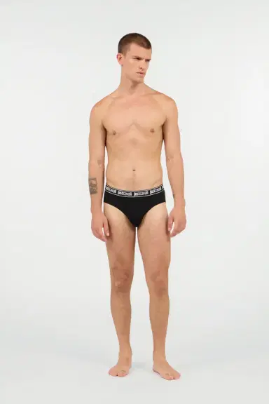 Roberto Cavalli Black Logo Waistband Briefs Two-Pack | Thumbnail 2 Roberto Cavalli Black Logo Waistband Briefs Two-Pack | Thumbnail 2
