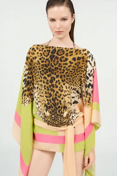 Roberto Cavalli Silk kaftan with Cavalli Pop print | Thumbnail 5