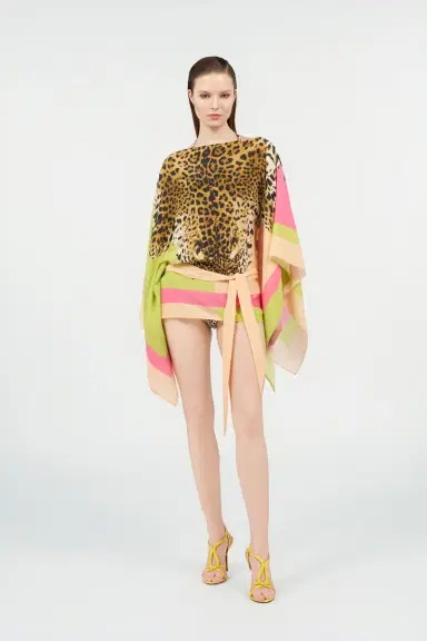 Roberto Cavalli Silk kaftan with Cavalli Pop print | Thumbnail 7