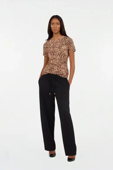 Roberto Cavalli Leopard Skin Print T-Shirt with Logo | Thumbnail 7
