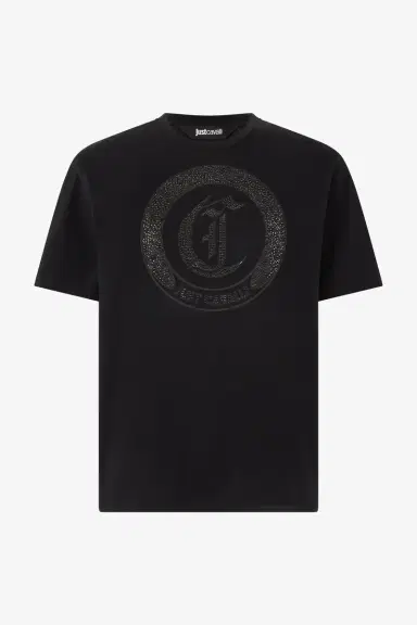 Roberto Cavalli T-Shirt With Mini-Studded Logo | Thumbnail 2