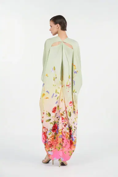 Roberto Cavalli Silk Kaftan with Miami Flowers Print | Thumbnail 3