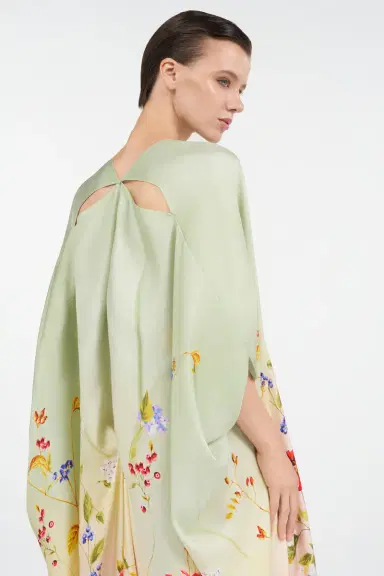 Roberto Cavalli Silk Kaftan with Miami Flowers Print | Thumbnail 6