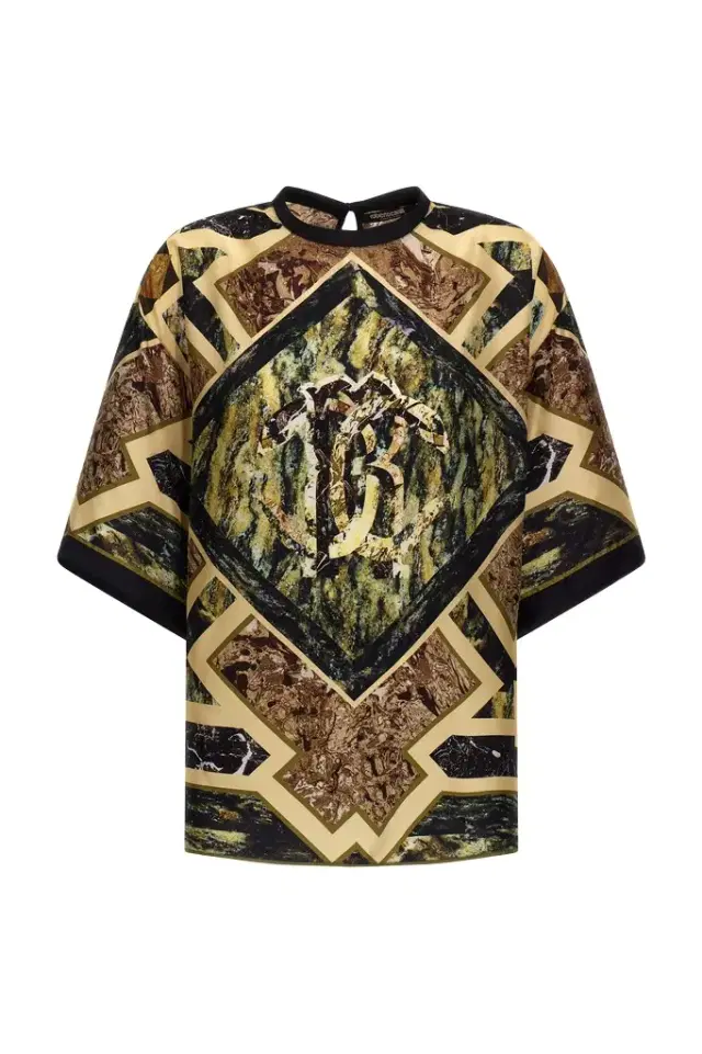 Roberto Cavalli Marble Print T-Shirt