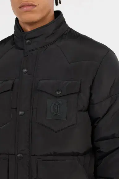 Roberto Cavalli Black Puffer Jacket with Monogram JC | Thumbnail 4