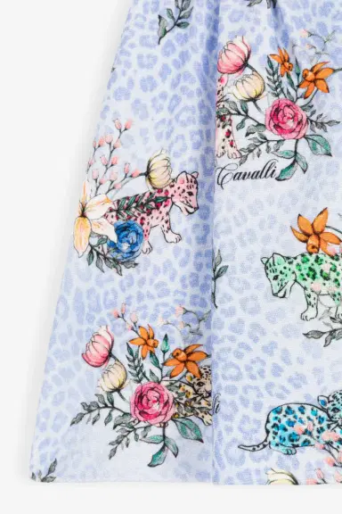 Roberto Cavalli Jaguar And Flower-Print Pleated Skirt | Thumbnail 3