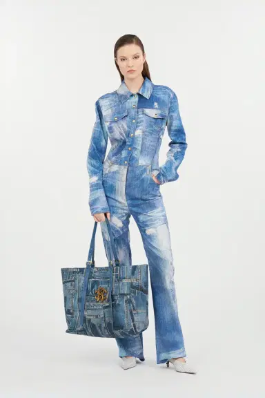 Roberto Cavalli Patchwork Denim Jumpsuit | Thumbnail 7 Roberto Cavalli Patchwork Denim Jumpsuit | Thumbnail 7