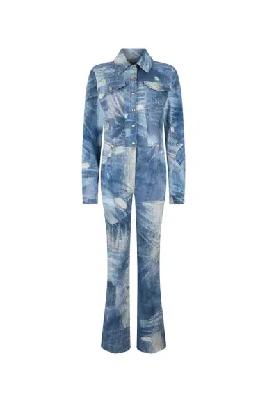 Roberto Cavalli Patchwork Denim Jumpsuit | Thumbnail 1 Roberto Cavalli Patchwork Denim Jumpsuit | Thumbnail 1