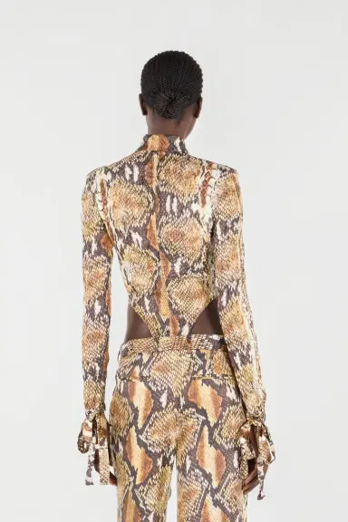 Roberto Cavalli Python Print Shirt Bodysuit | Thumbnail 3