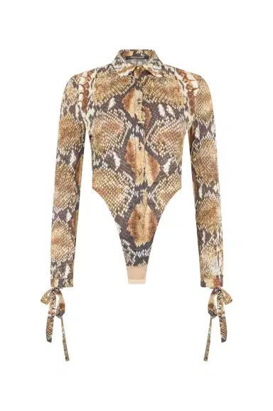 Roberto Cavalli Python Print Shirt Bodysuit | Thumbnail 1