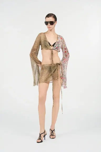 Roberto Cavalli Baby Jaguar Print Silk Pareo | Thumbnail 7 Roberto Cavalli Baby Jaguar Print Silk Pareo | Thumbnail 7