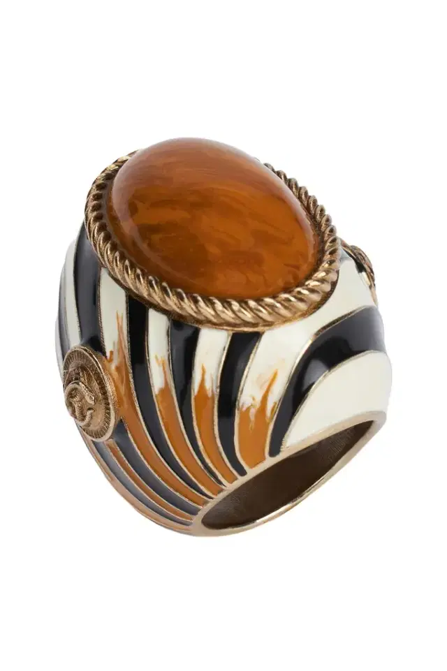 Roberto Cavalli Enameled Metal Ring