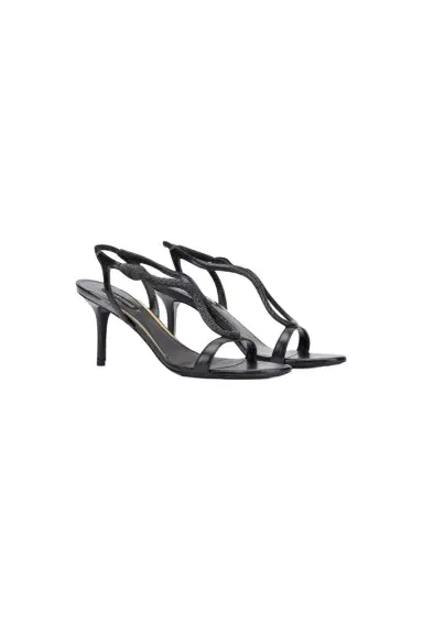 Roberto Cavalli Black Leather Sandals | Thumbnail 1 Roberto Cavalli Black Leather Sandals | Thumbnail 1