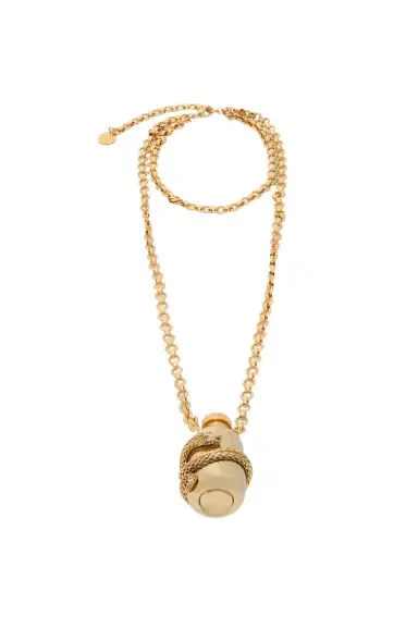 Roberto Cavalli Antiqued Gold Necklace with Pendant and Snake Motif | Thumbnail 1 Roberto Cavalli Antiqued Gold Necklace with Pendant and Snake Motif | Thumbnail 1