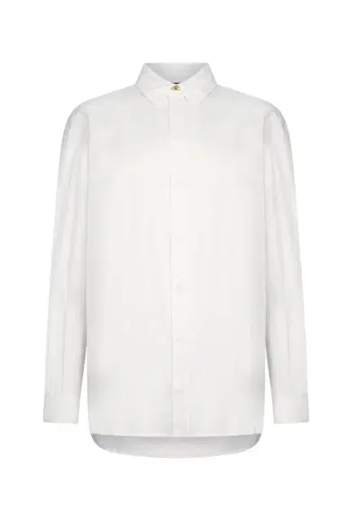 Roberto Cavalli White Shirt With Gold Button | Thumbnail 1 Roberto Cavalli White Shirt With Gold Button | Thumbnail 1