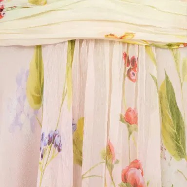 Roberto Cavalli Chiffon Mini Dress with Miami Flowers Print | Thumbnail 4