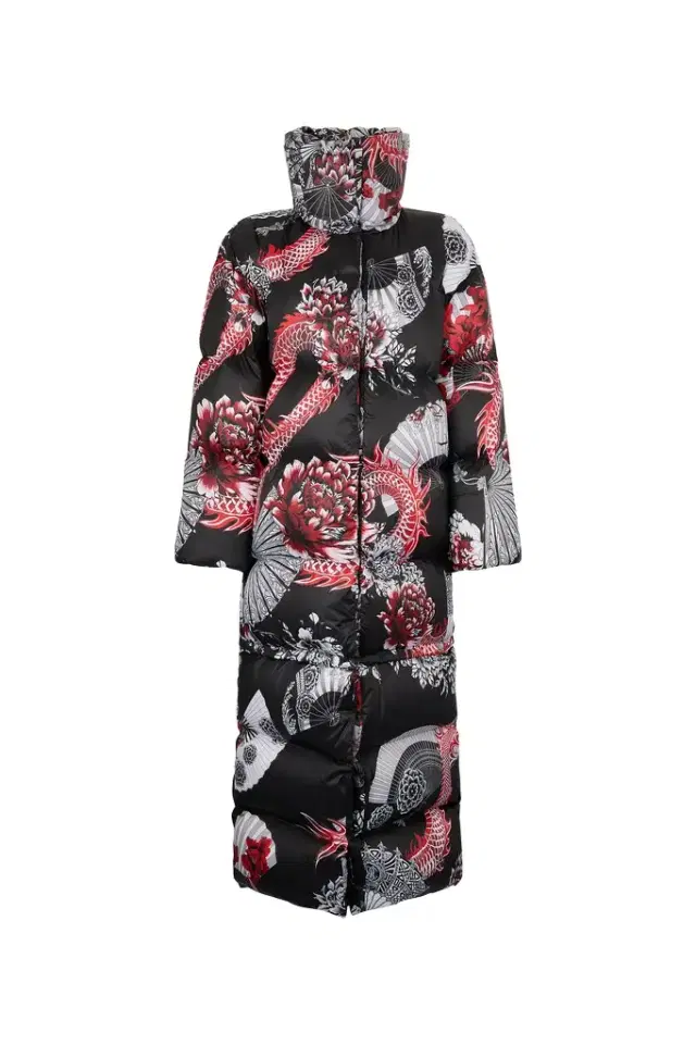 Roberto Cavalli Down Jacket With All-Over Print And Removable Lower Insert