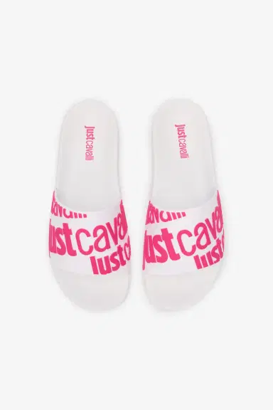Roberto Cavalli White Slip-On Slides | Thumbnail 4 Roberto Cavalli White Slip-On Slides | Thumbnail 4