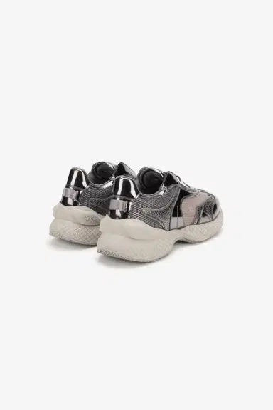 Roberto Cavalli Silver Leather Chunky Sneaker | Thumbnail 3