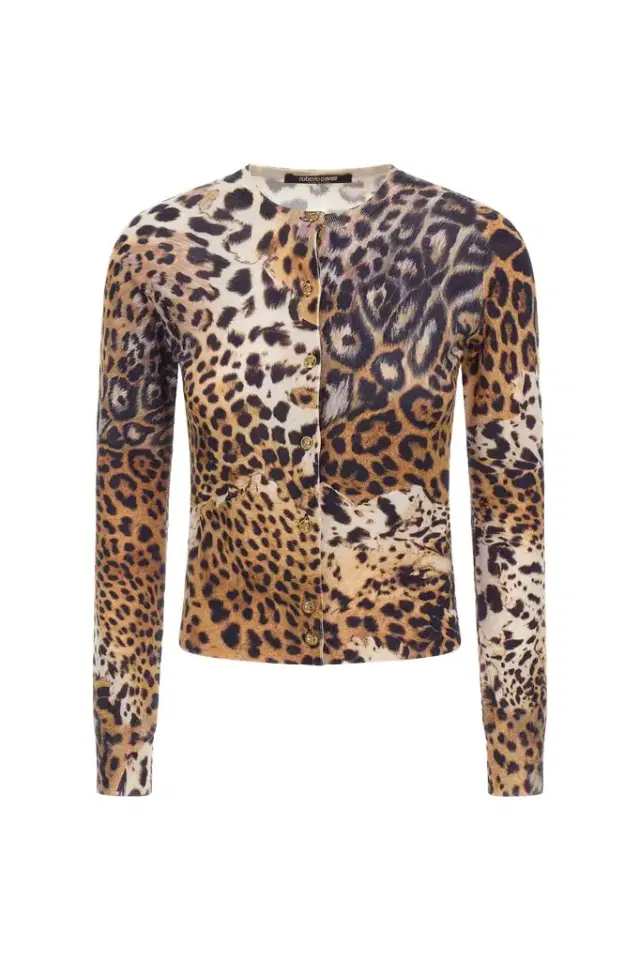 Roberto Cavalli Malachite print cardigan
