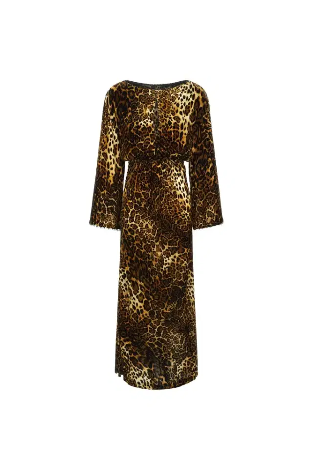 Roberto Cavalli Leopard print velvet dress