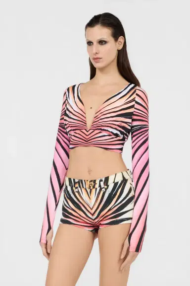Roberto Cavalli Ray Of Paradise Print Crop Top | Thumbnail 2