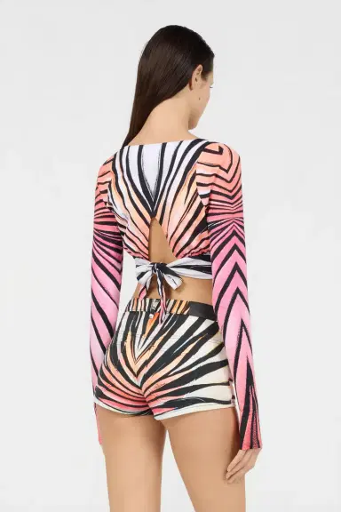 Roberto Cavalli Ray Of Paradise Print Crop Top | Thumbnail 3