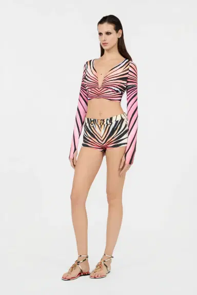 Roberto Cavalli Ray Of Paradise Print Crop Top | Thumbnail 6