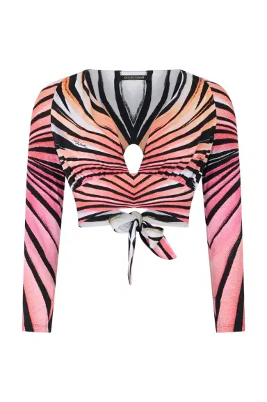 Roberto Cavalli Ray Of Paradise Print Crop Top | Thumbnail 1
