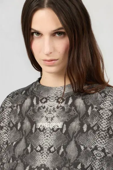 Roberto Cavalli Python Print Sweatshirt | Thumbnail 4 Roberto Cavalli Python Print Sweatshirt | Thumbnail 4