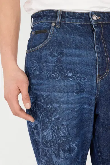 Roberto Cavalli Jeans With Dragon And Floral Pattern | Thumbnail 4 Roberto Cavalli Jeans With Dragon And Floral Pattern | Thumbnail 4