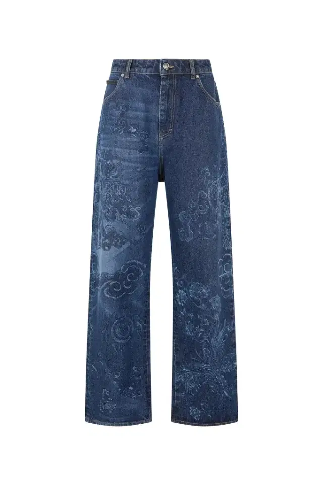 Roberto Cavalli Jeans With Dragon And Floral Pattern