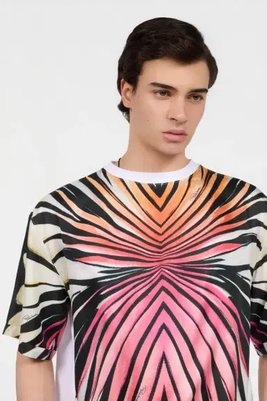 Roberto Cavalli Ray Of Paradise Print Silk T-Shirt | Thumbnail 4