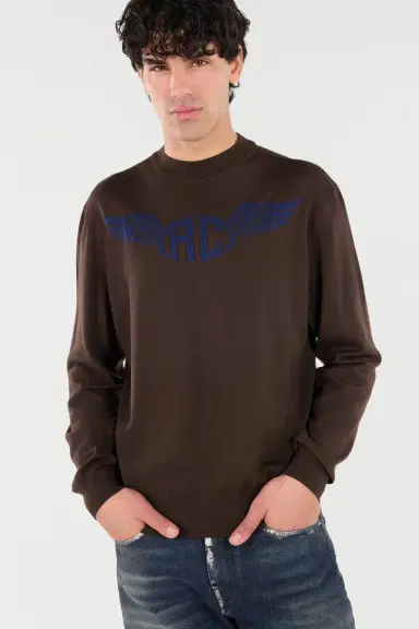 Roberto Cavalli Wool Sweater With Winged Logo | Thumbnail 5 Roberto Cavalli Wool Sweater With Winged Logo | Thumbnail 5