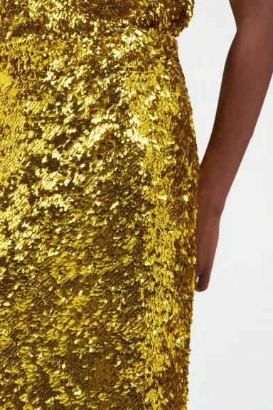 Roberto Cavalli Midi Skirt with Gold Sequins | Thumbnail 5