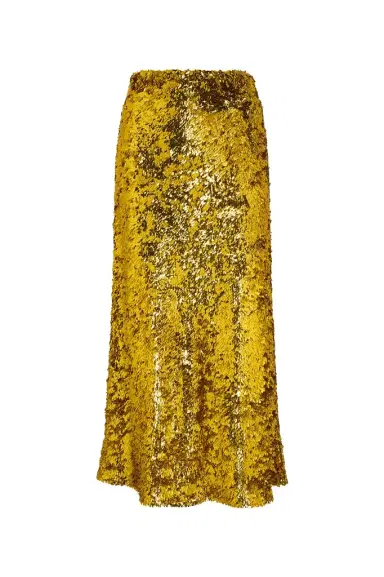 Roberto Cavalli Midi Skirt with Gold Sequins | Thumbnail 1