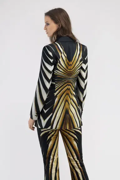 Roberto Cavalli Ray Of Gold Print Silk Jacket | Thumbnail 3 Roberto Cavalli Ray Of Gold Print Silk Jacket | Thumbnail 3