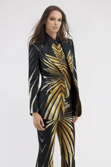 Roberto Cavalli Ray Of Gold Print Silk Jacket | Thumbnail 4 Roberto Cavalli Ray Of Gold Print Silk Jacket | Thumbnail 4