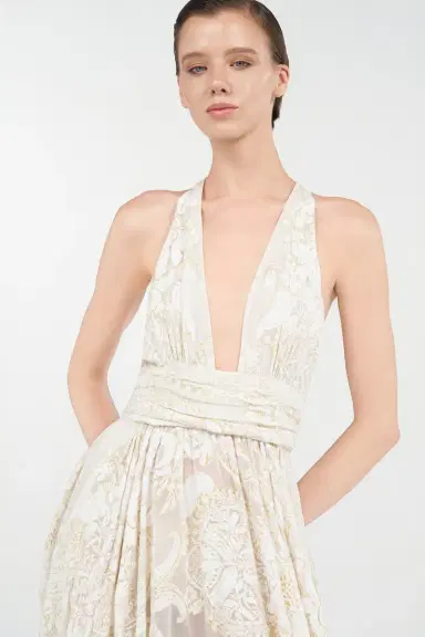 Roberto Cavalli Long Dress with Ornamental Motif | Thumbnail 5