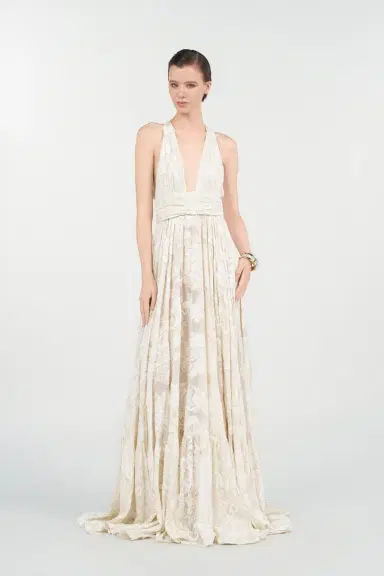 Roberto Cavalli Long Dress with Ornamental Motif | Thumbnail 7
