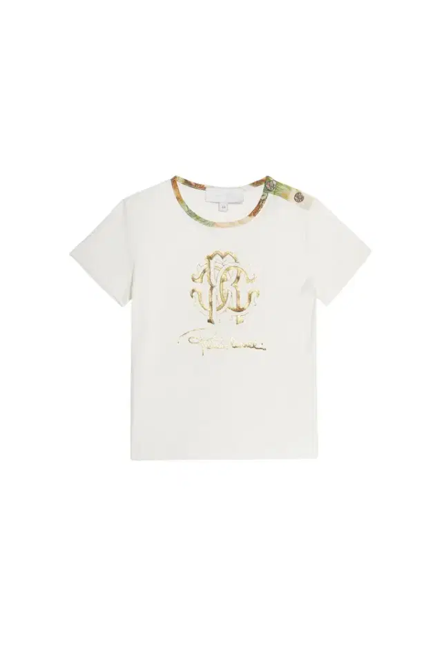 Roberto Cavalli T-Shirt With RC Monogram And Golden Logos