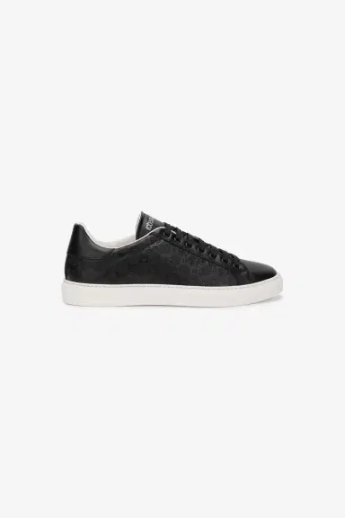 Roberto Cavalli Black Leather Sneaker With Monogram RC | Thumbnail 2 Roberto Cavalli Black Leather Sneaker With Monogram RC | Thumbnail 2
