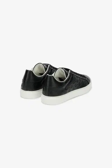 Roberto Cavalli Black Leather Sneaker With Monogram RC | Thumbnail 3 Roberto Cavalli Black Leather Sneaker With Monogram RC | Thumbnail 3