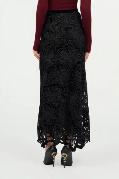 Roberto Cavalli Long Floral Lace Skirt | Thumbnail 3