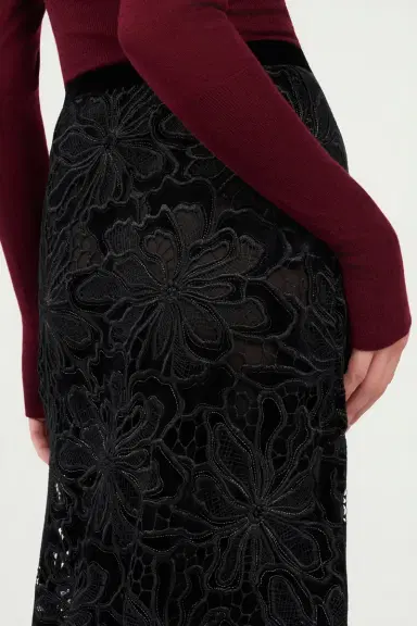 Roberto Cavalli Long Floral Lace Skirt | Thumbnail 6