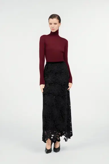 Roberto Cavalli Long Floral Lace Skirt | Thumbnail 7